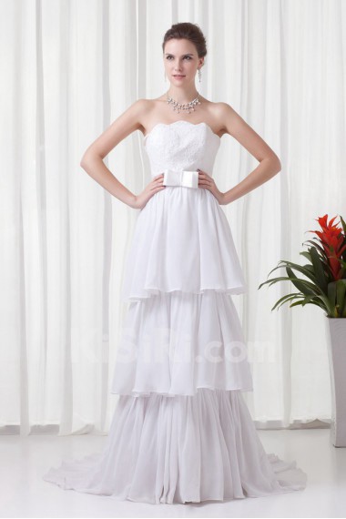 Chiffon Strapless Empire Dress with Sash