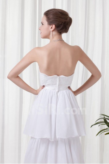 Chiffon Strapless Empire Dress with Sash