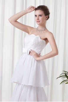 Chiffon Strapless Empire Dress with Sash