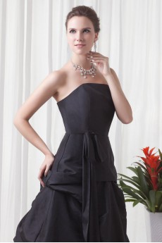 Taffeta Strapless A Line Floor Length Dress