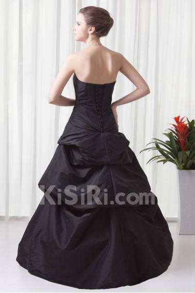 Taffeta Strapless A Line Floor Length Dress