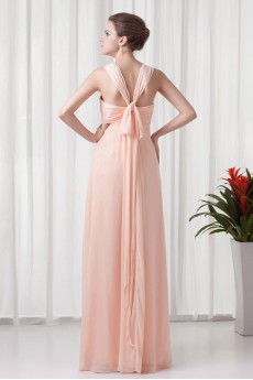 Chiffon Square Column Floor Length Dress with Sequins