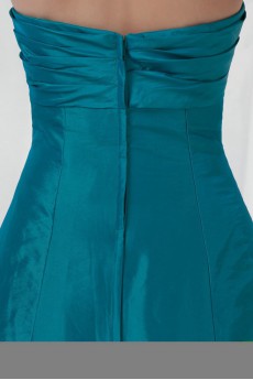 Taffeta Strapless A Line Dress with Embroidery