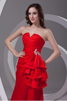 Satin Strapless Sheath Dress with Sequins