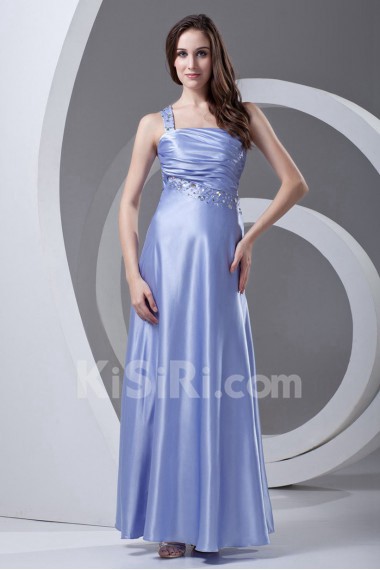 Satin Straps Column Dress with Sequins