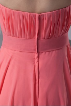 Chiffon Strapless Column Dress with Sash