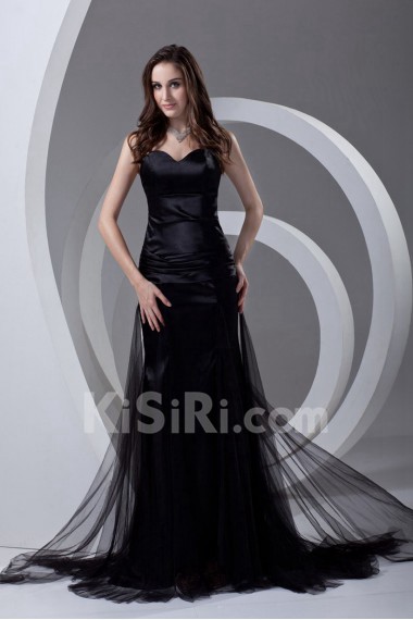 Satin and Net Sweetheart Sheath Dress