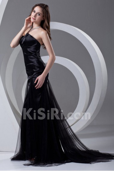 Satin and Net Sweetheart Sheath Dress