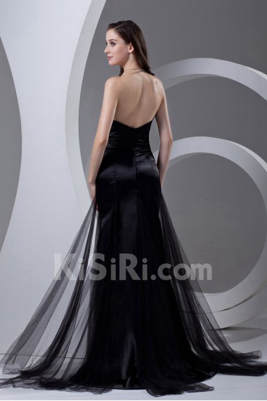 Satin and Net Sweetheart Sheath Dress