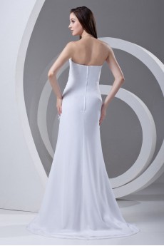 Chiffon Strapless Sheath Dress with Embroidery