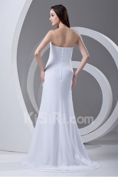 Chiffon Strapless Sheath Dress with Embroidery