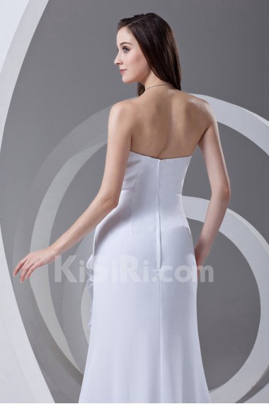 Chiffon Strapless Sheath Dress with Embroidery