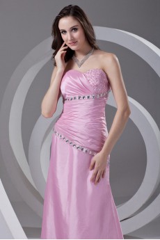 Taffeta Sweetheart A Line Dress with Embroidery