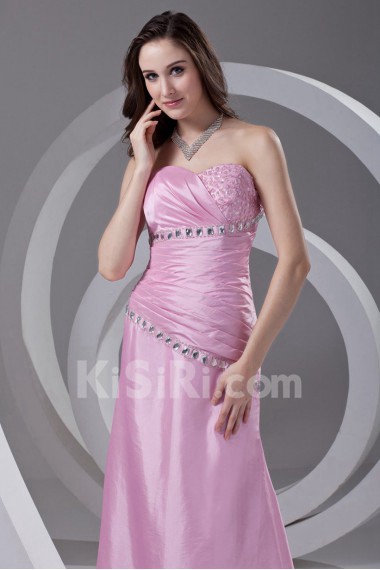 Taffeta Sweetheart A Line Dress with Embroidery