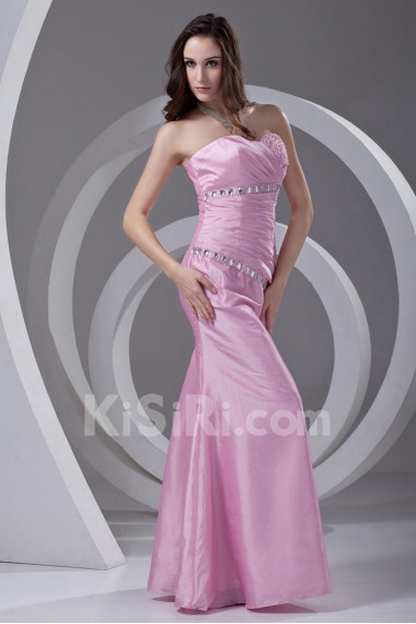 Taffeta Sweetheart A Line Dress with Embroidery