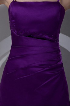 Satin A Line Dress with Embroidery