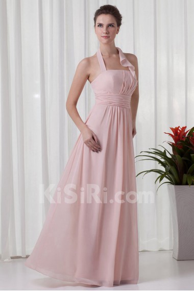 Chiffon Halter Column Dress