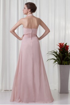 Chiffon Halter Column Dress