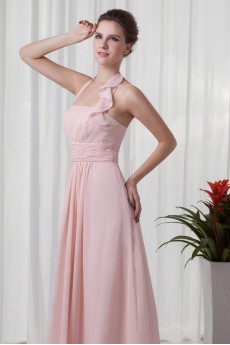 Chiffon Halter Column Dress