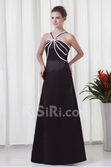 Satin Straps A Line Dress