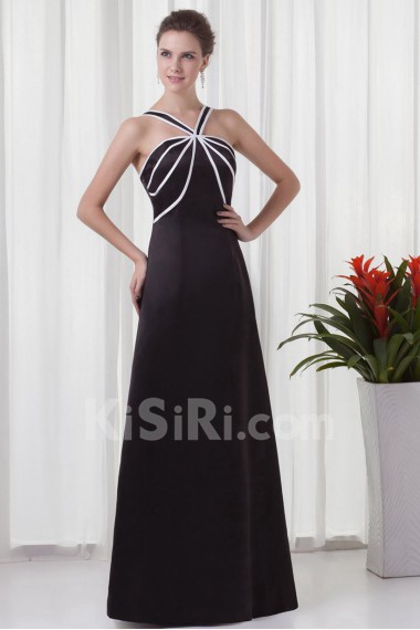 Satin Straps A Line Dress