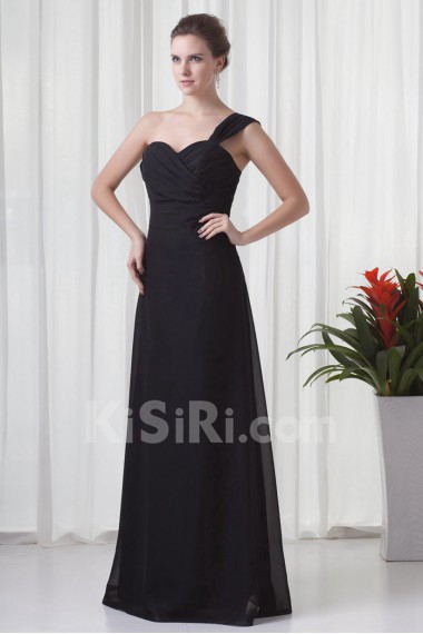 Chiffon Sweetheart A Line Dress with Crisscross Ruched Bodice