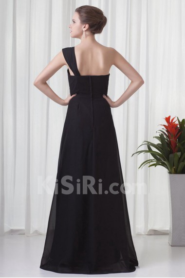 Chiffon Sweetheart A Line Dress with Crisscross Ruched Bodice