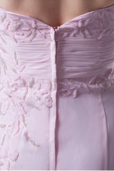 Chiffon Sweetheart Sheath Dress with Embroidery