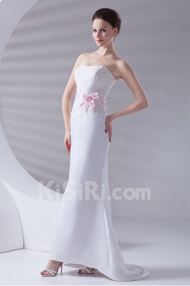 Satin Strapless Mermaid Dress with Sash