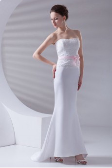 Satin Strapless Mermaid Dress with Sash