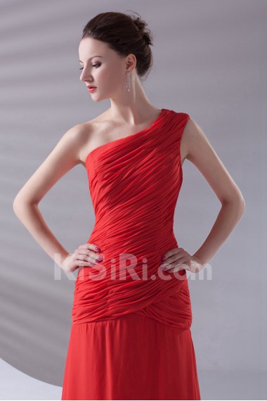 Chiffon Asymmetrical Sheath Ankle-Length Dress