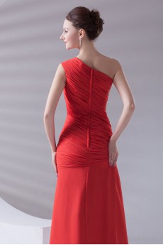 Chiffon Asymmetrical Sheath Ankle-Length Dress