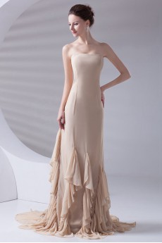 Chiffon Strapless Sheath Dress