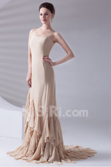 Chiffon Strapless Sheath Dress