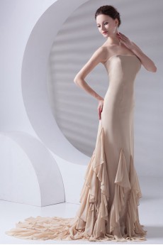 Chiffon Strapless Sheath Dress