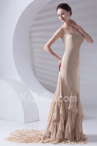 Chiffon Strapless Sheath Dress