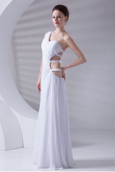 Chiffon One Shoulder Sheath Asymmetrical Dress