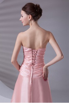 Taffeta Strapless A Line Dress