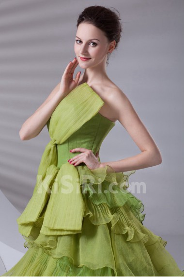 Organza Strapless A Line Dress