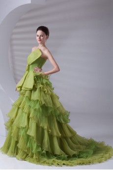 Organza Strapless A Line Dress