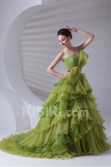 Organza Strapless A Line Dress