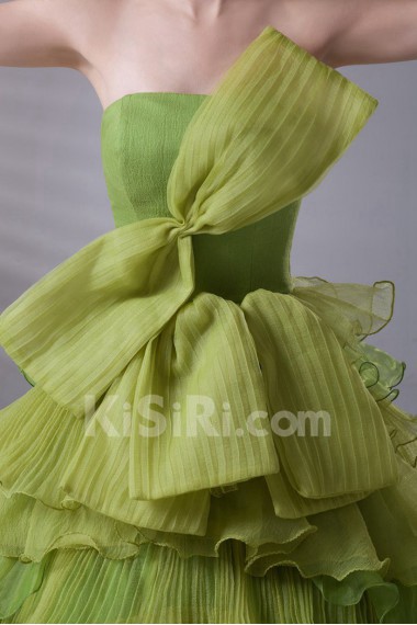 Organza Strapless A Line Dress