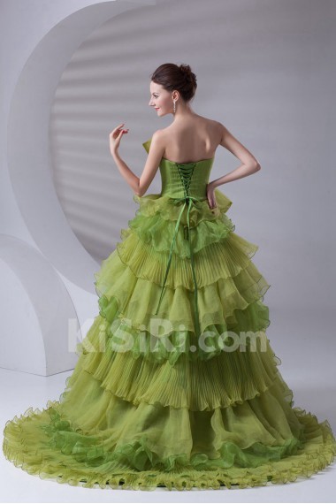 Organza Strapless A Line Dress