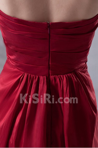 Taffeta Strapless A Line Ankle-Length Dress