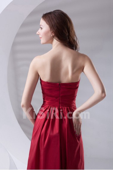 Taffeta Strapless A Line Ankle-Length Dress