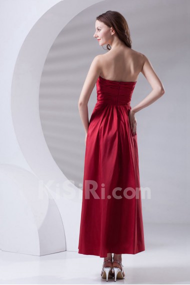 Taffeta Strapless A Line Ankle-Length Dress