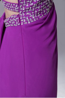 Chiffon One Shoulder A Line Dress with Sequins