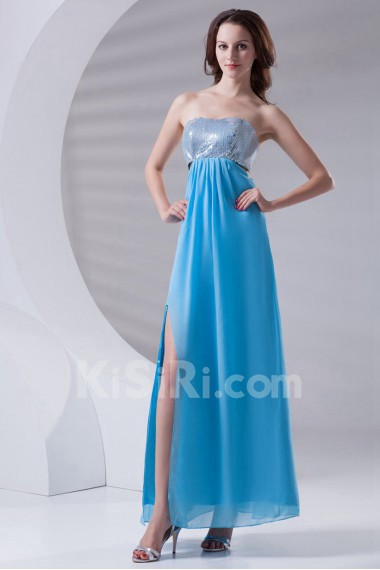 Chiffon Strapless Column Dress