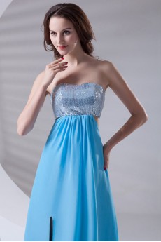 Chiffon Strapless Column Dress