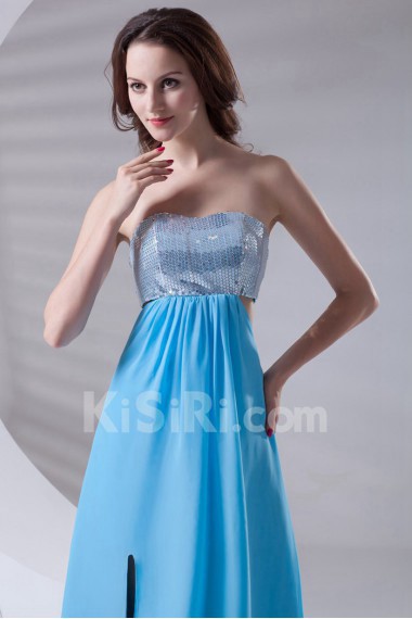 Chiffon Strapless Column Dress